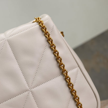 YSL 25S JAMIE 4.3 29 IN BLANC VINTAGE LAMBSKIN GOLD HARDWRE