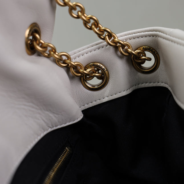 YSL 25S JAMIE 4.3 29 IN BLANC VINTAGE LAMBSKIN GOLD HARDWRE