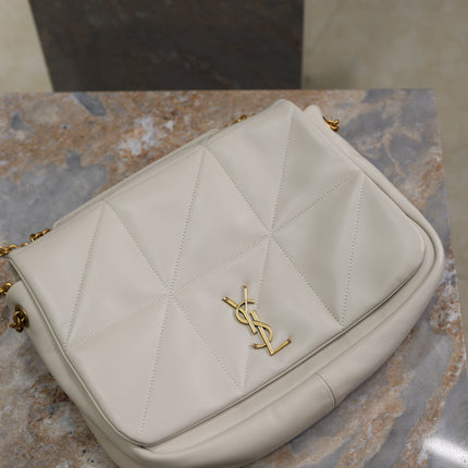YSL 25S JAMIE 4.3 29 IN BLANC VINTAGE LAMBSKIN GOLD HARDWRE