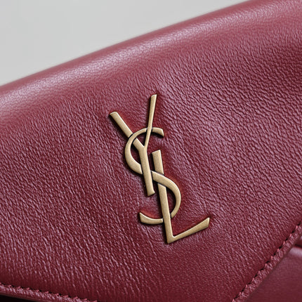 YSL 25S CALYPSO MINI 19 IN BURGUNDY CALFSKIN GOLD HARDWRE