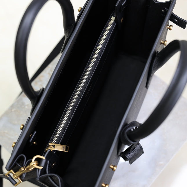 YSL 25S SAC DE JOUR GM 32 IN BLACK SUPPLE GRAINED CALFSKIN GOLD HARDWRE