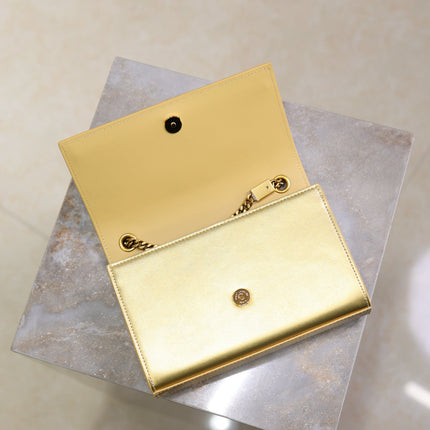 YSL 25S KATE BAG 20 IN GOLD METALLIC CALFSKIN GOLD HARDWRE