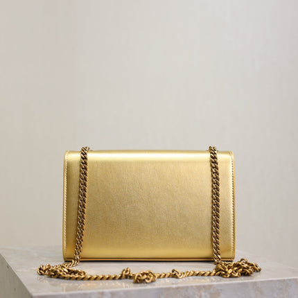 YSL 25S KATE BAG 20 IN GOLD METALLIC CALFSKIN GOLD HARDWRE