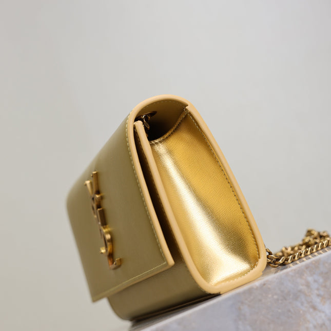 YSL 25S KATE BAG 20 IN GOLD METALLIC CALFSKIN GOLD HARDWRE