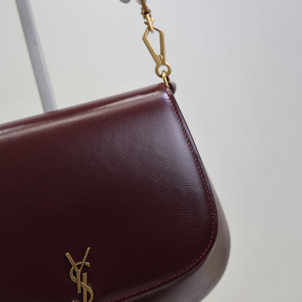 YSL 25S MINI VOLTAIRE 21 IN ROUGE CABERNET CALFSKIN SAINT LAURENT GOLD HARDWRE
