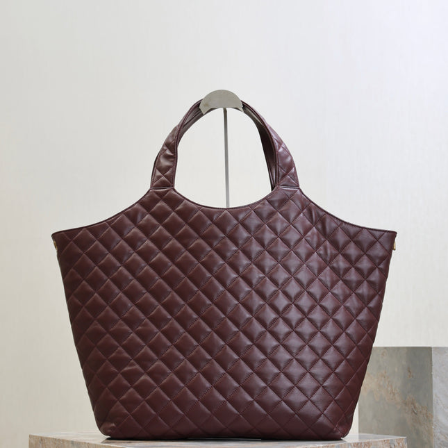 YSL 25S ICARE 27 IN ROUGE CABERNET QUILTED CALFSKIN GOLD HARDWRE