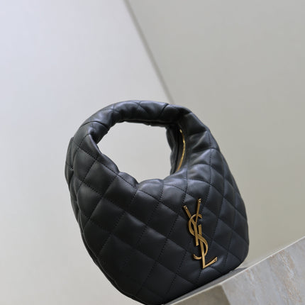 YSL 25S ICARINO 17 IN BLACK QUILTED CALFSKIN GOLD HARDWRE