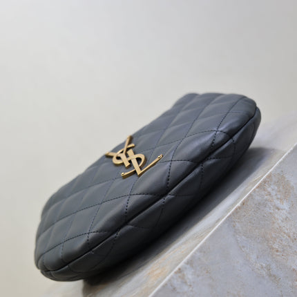 YSL 25S ICARINO 17 IN BLACK QUILTED CALFSKIN GOLD HARDWRE