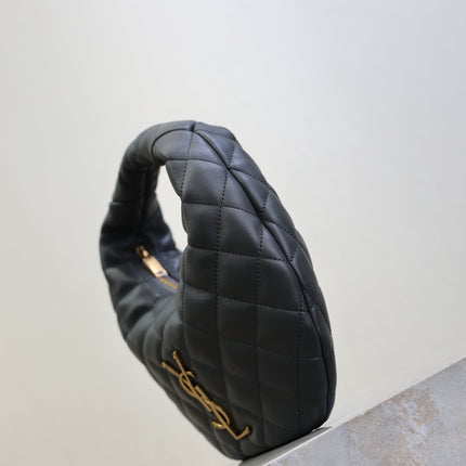 YSL 25S ICARINO 17 IN BLACK QUILTED CALFSKIN GOLD HARDWRE