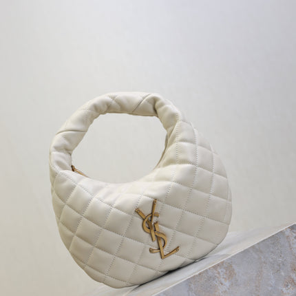 YSL 25S ICARINO 17 IN WHITE QUILTED CALFSKIN GOLD HARDWRE