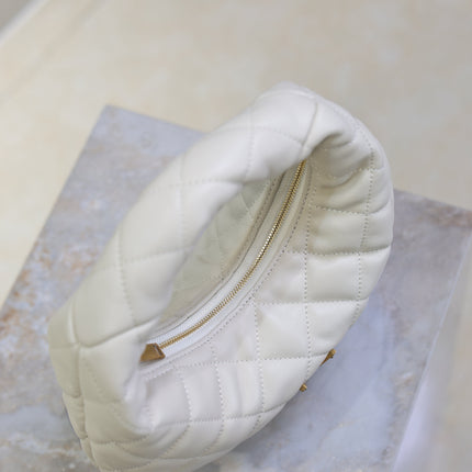 YSL 25S ICARINO 17 IN WHITE QUILTED CALFSKIN GOLD HARDWRE