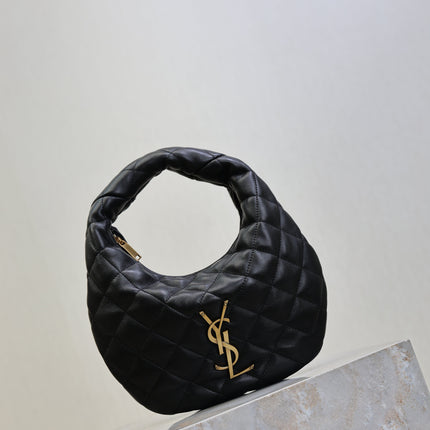 YSL 25S ICARE BABY 17 IN BLACK QUILTED CALFSKIN GOLD HARDWARE