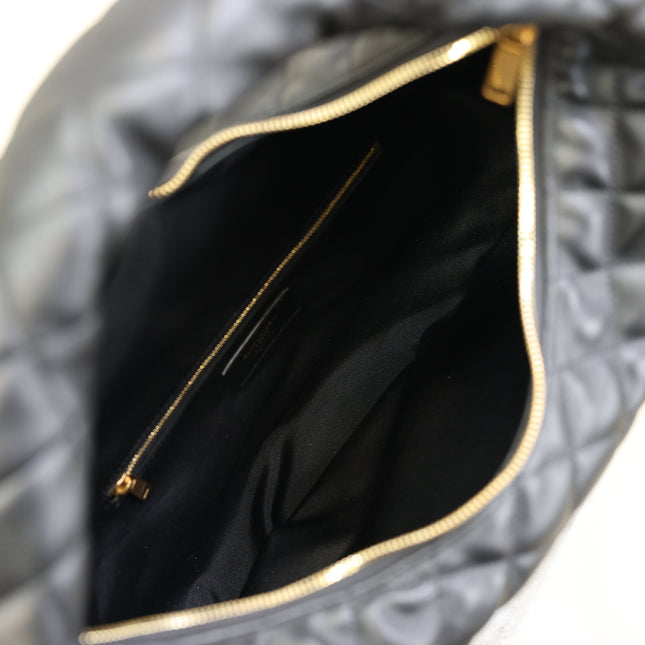 YSL 25S ICARE HOBO 44 IN BLACK QUILTED CALFSKIN GOLD HARDWARE