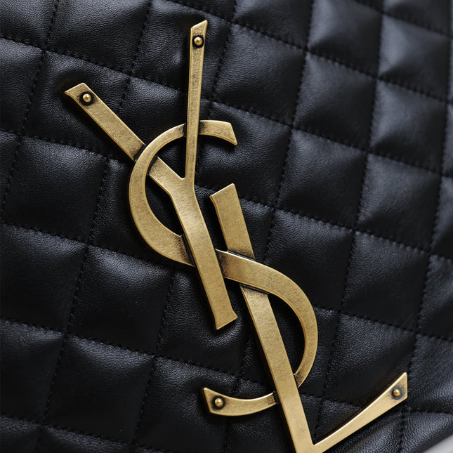 YSL 25S ICARE HOBO 44 IN BLACK QUILTED CALFSKIN GOLD HARDWRE