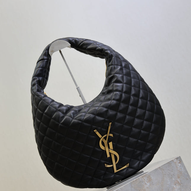 YSL 25S ICARE HOBO 44 IN BLACK QUILTED CALFSKIN GOLD HARDWARE