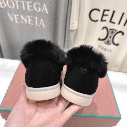 LP 25S SUMMER CHARMS WALK LOAFERS IN BLACK SUEDE AND FLEECE