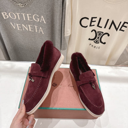 LP 25S SUMMER CHARMS WALK LOAFERS IN BURGUNDY SUEDE AND FLEECE