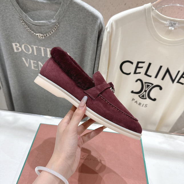 LP 25S SUMMER CHARMS WALK LOAFERS IN BURGUNDY SUEDE AND FLEECE