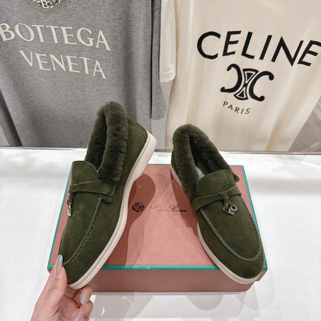 LP 25S SUMMER CHARMS WALK LOAFERS IN DARK OLIVE SUEDE AND FLEECE