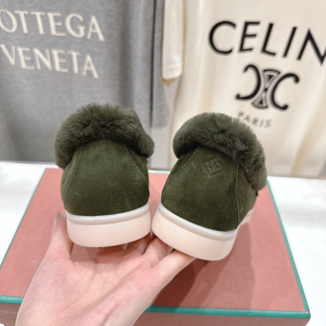 LP 25S SUMMER CHARMS WALK LOAFERS IN DARK OLIVE SUEDE AND FLEECE