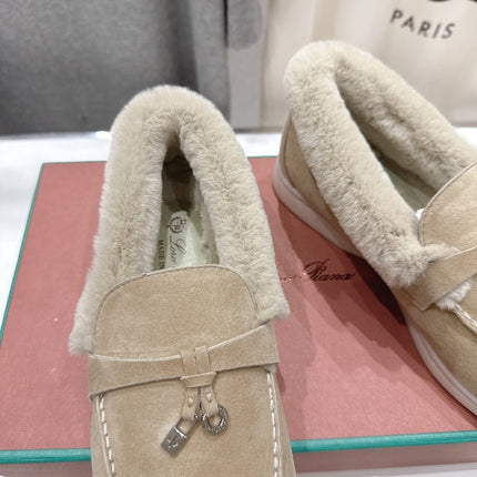 LP 25S SUMMER CHARMS WALK LOAFERS IN WARM GREY SUEDE AND FLEECE