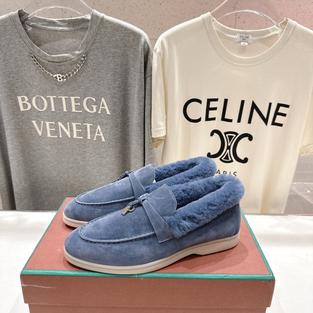 LP 25S SUMMER CHARMS WALK LOAFERS IN SLATE BLUE SUEDE AND FLEECE