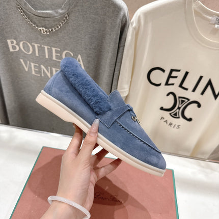 LP 25S SUMMER CHARMS WALK LOAFERS IN SLATE BLUE SUEDE AND FLEECE