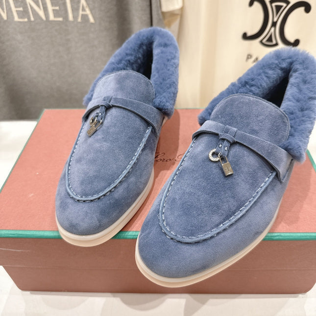 LP 25S SUMMER CHARMS WALK LOAFERS IN SLATE BLUE SUEDE AND FLEECE
