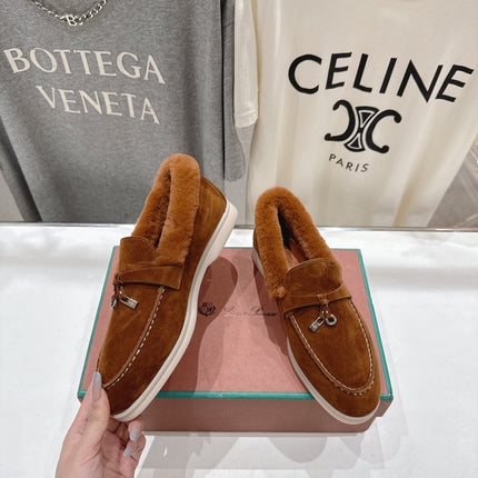 LP 25S SUMMER CHARMS WALK LOAFERS IN BURNT ORANGE SUEDE AND FLEECE