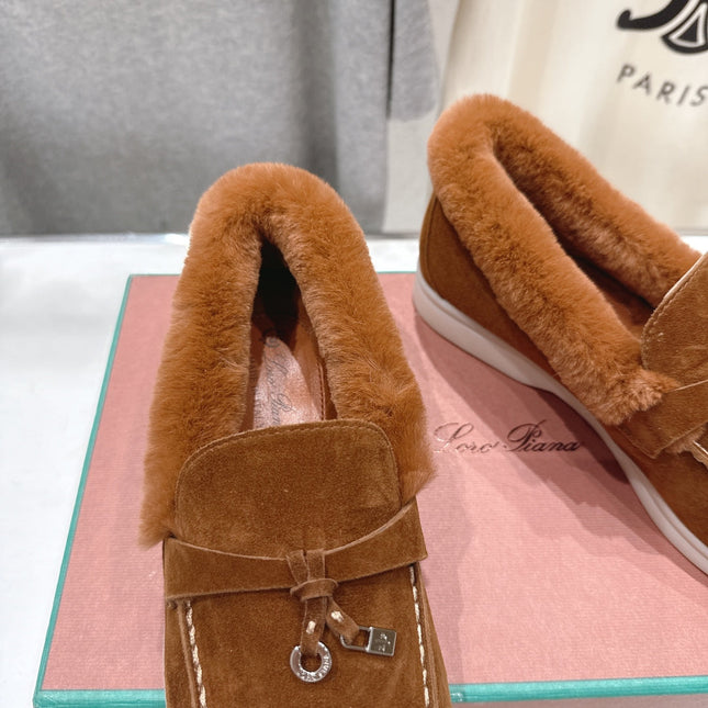 LP 25S SUMMER CHARMS WALK LOAFERS IN BURNT ORANGE SUEDE AND FLEECE