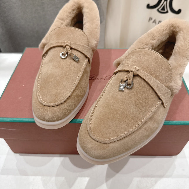 LP 25S SUMMER CHARMS WALK LOAFERS IN LIGHT BEIGE SUEDE AND FLEECE