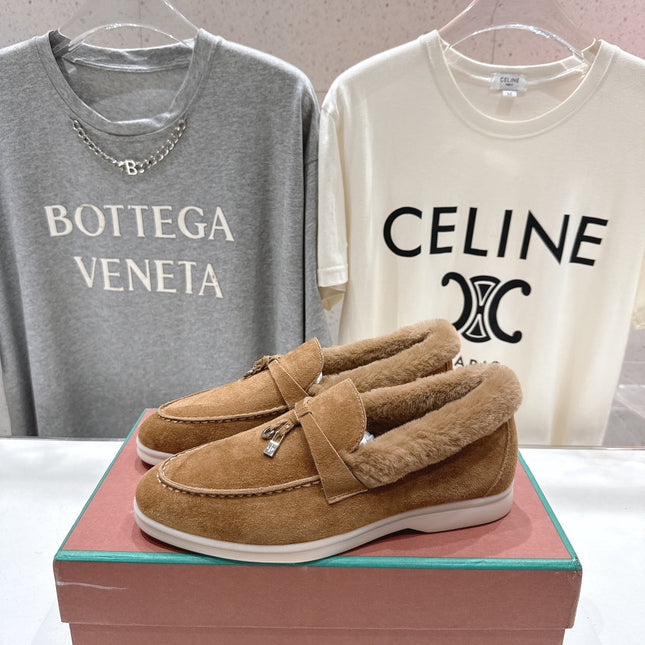 LP 25S SUMMER CHARMS WALK LOAFERS IN BROWN SUEDE AND FLEECE