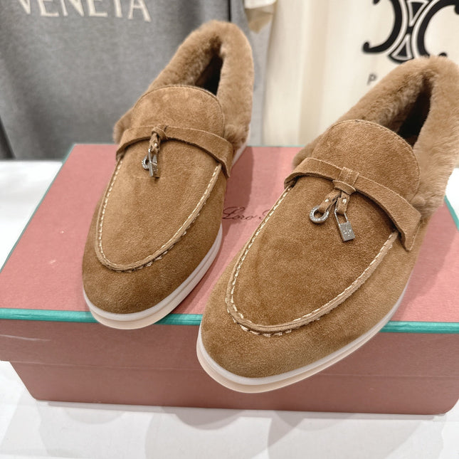 LP 25S SUMMER CHARMS WALK LOAFERS IN BROWN SUEDE AND FLEECE