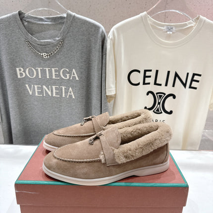 LP 25S SUMMER CHARMS WALK LOAFERS IN LIGHT BROWN SUEDE AND FLEECE