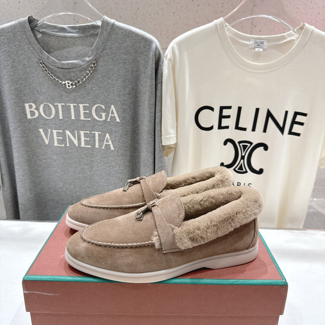 LP 25S SUMMER CHARMS WALK LOAFERS IN LIGHT BROWN SUEDE AND FLEECE