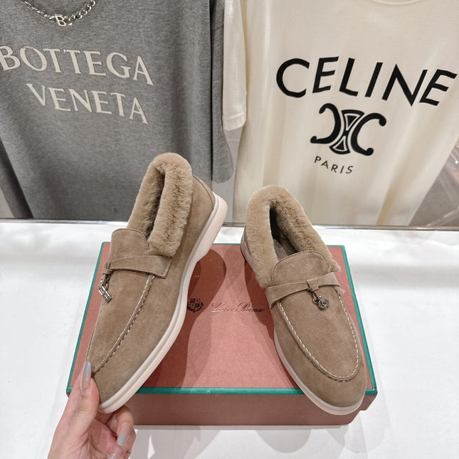 LP 25S SUMMER CHARMS WALK LOAFERS IN LIGHT BROWN SUEDE AND FLEECE