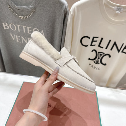 LP 25S SUMMER CHARMS WALK LOAFERS IN LIGHT GRAY SUEDE AND FLEECE