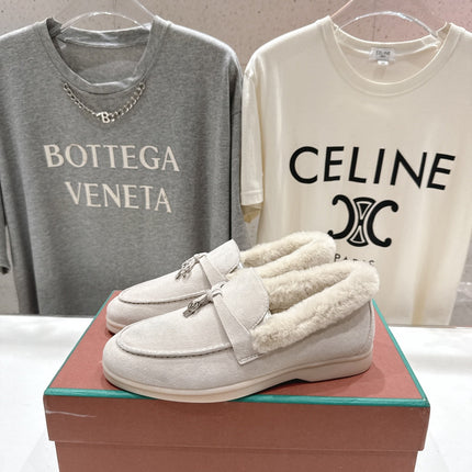 LP 25S SUMMER CHARMS WALK LOAFERS IN LIGHT GRAY SUEDE AND FLEECE