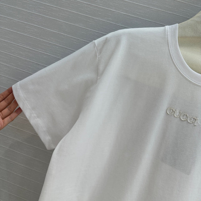 Gucci 25 Printed Short-sleeved T-shirt White Cotton