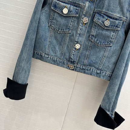 CC 25 Denim Jacket Blue mix Black Cotton