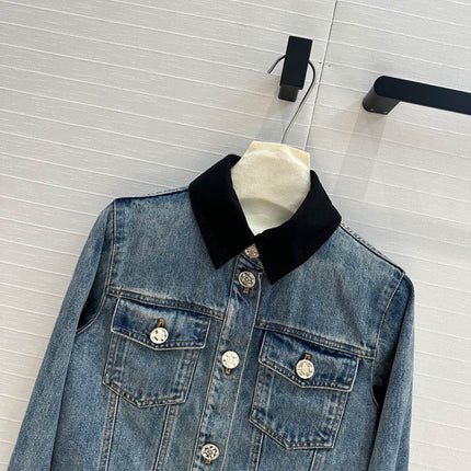 CC 25 Denim Jacket Blue mix Black Cotton