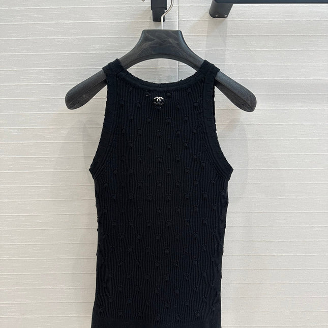 CC 25 Knitted Vest Black Cotton