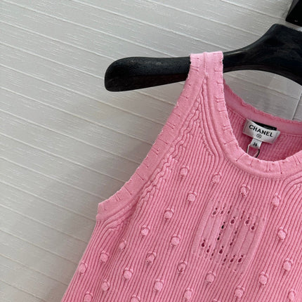 CC 25 Knitted Vest Pink Cotton