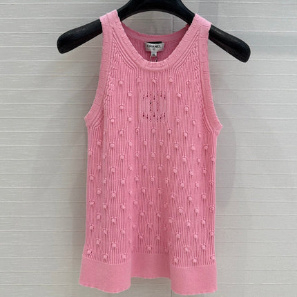 CC 25 Knitted Vest Pink Cotton
