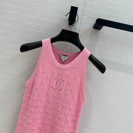 CC 25 Knitted Vest Pink Cotton
