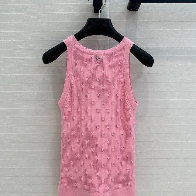 CC 25 Knitted Vest Pink Cotton