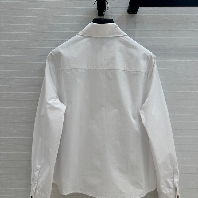 CC 25 Lace Collor Shirt White Cotton