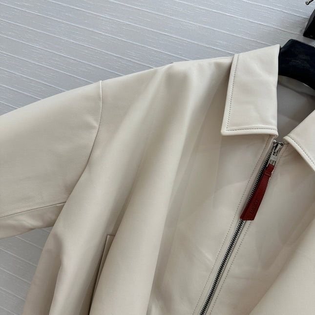 Loewe Draped Jacket Ivory Lambskin