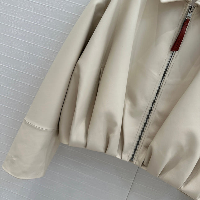 Loewe Draped Jacket Ivory Lambskin