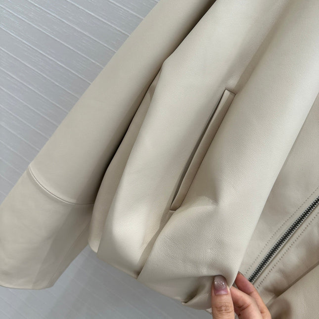 Loewe Draped Jacket Ivory Lambskin